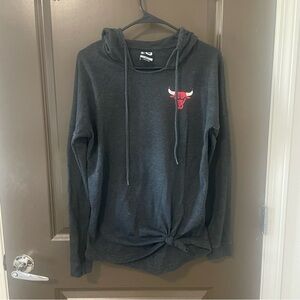 NBA Chicago Bulls Dark Gray Red White Official Hoodie with Logo Unisex Size XS
